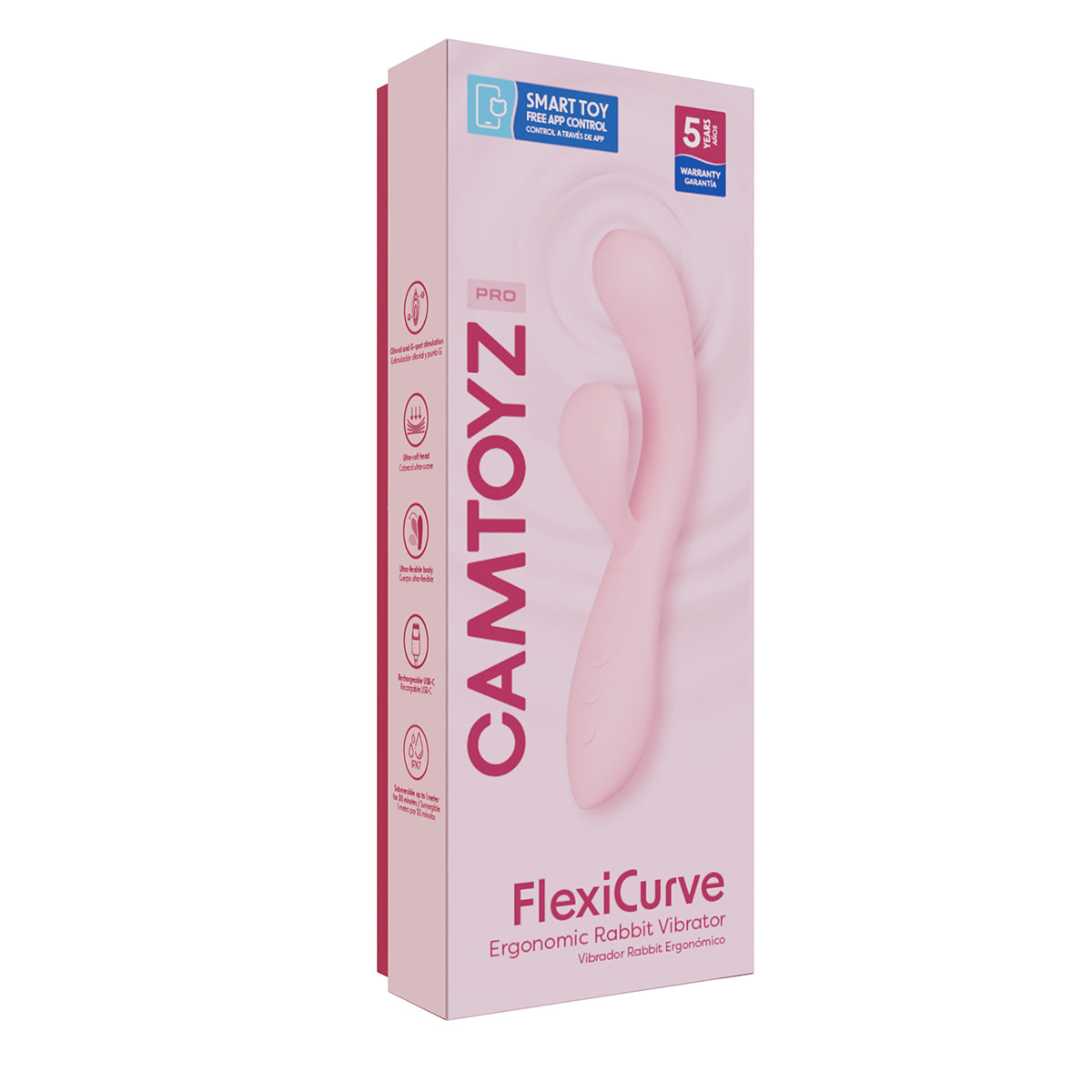 FlexiCurve Vibrador Rabbit Ergonómico con App Camtoyz - imagen 8