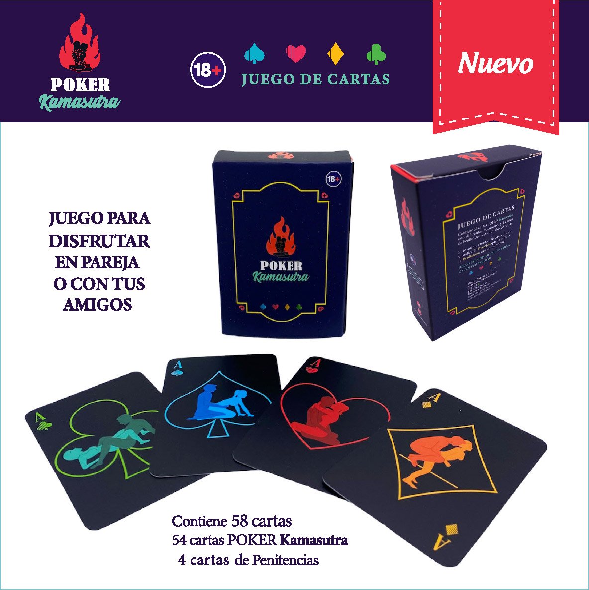 Juego de Cartas Eróticas Poker Kamasutra - imagen 1