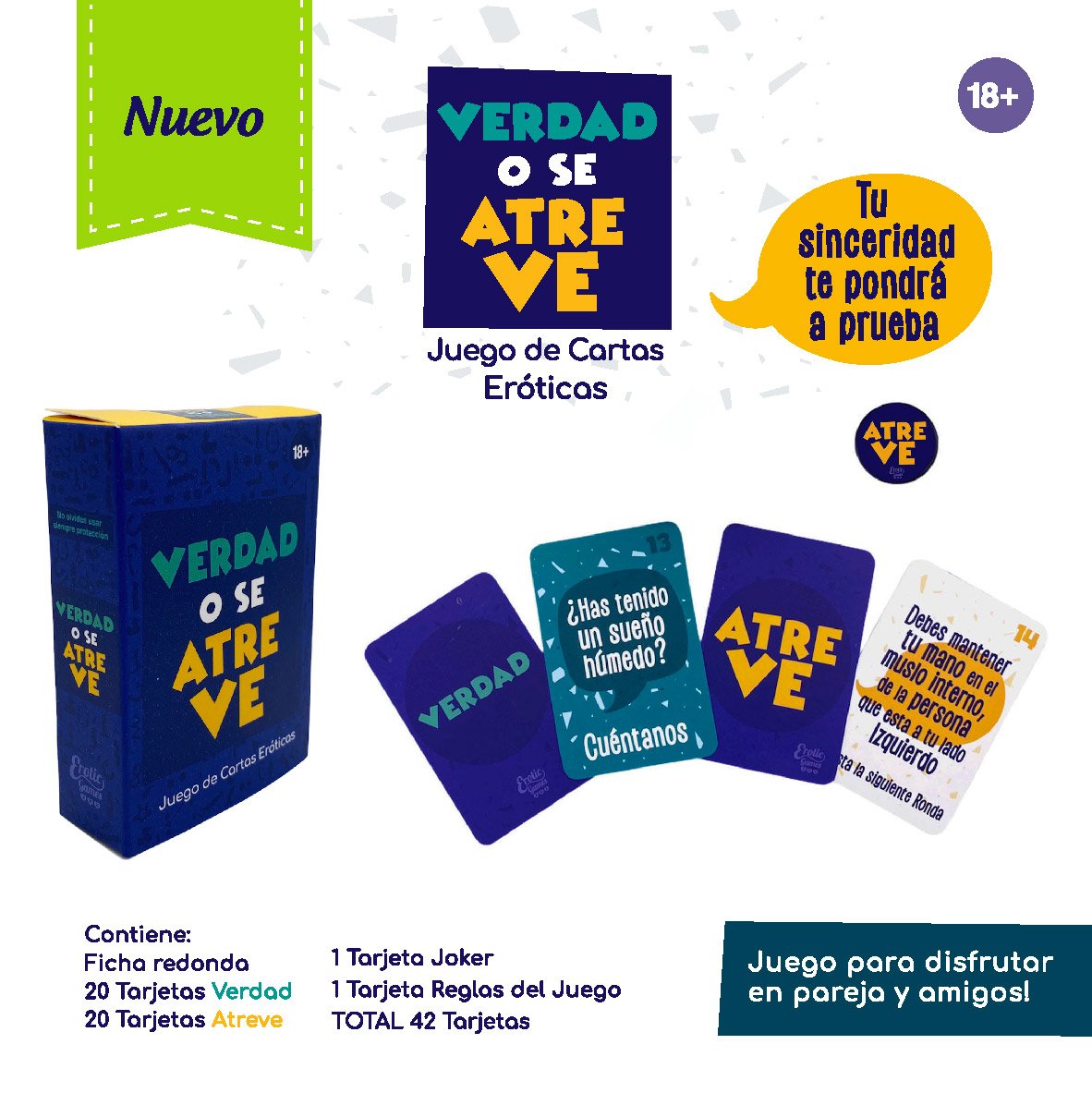 Juego de Cartas Eróticas Verdad o Se Atreve - imagen 1