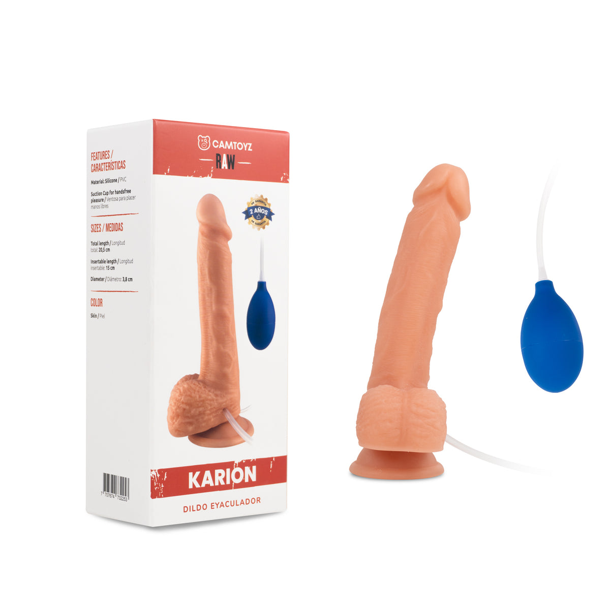 Dildo Realista Eyaculador Karion 21,5 cm Camtoyz - imagen 1