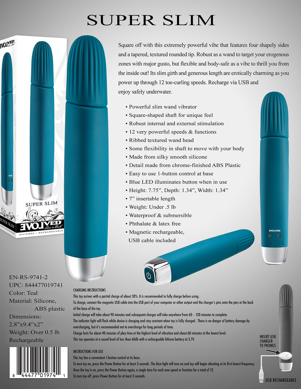 Vibrador Super Delgado Evolved - imagen 6